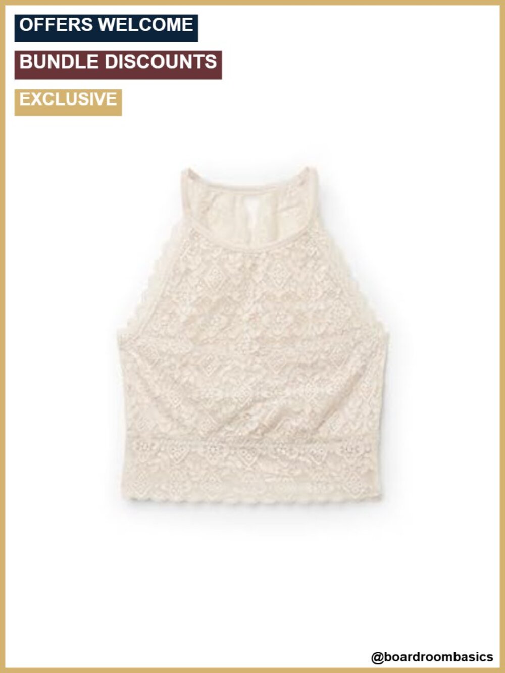 Lace Tank Top Unpadded Cups Regular Fit Sleeveless